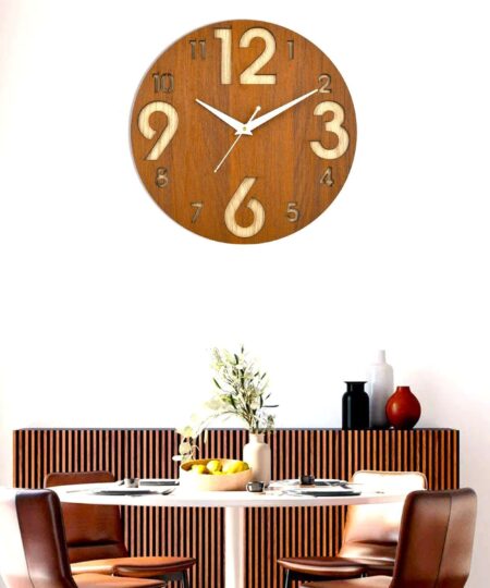 Wooden Silent Non-Ticking Wall Clock for Home Stylish Latest Designer Wall Clock for Home Living Room Bedroom Office Hall