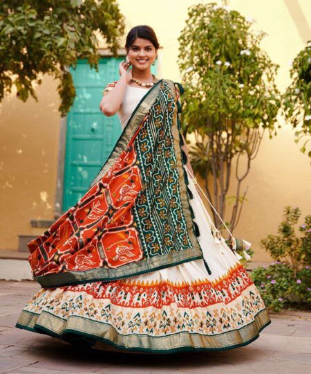 Women's Ethnic Printed Lehenga Choli Set with Patola Design Dupatta ? Festive & Cultural Wear